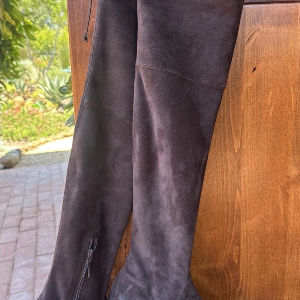 Over-the-Knee Suede Boots in Dark Brown